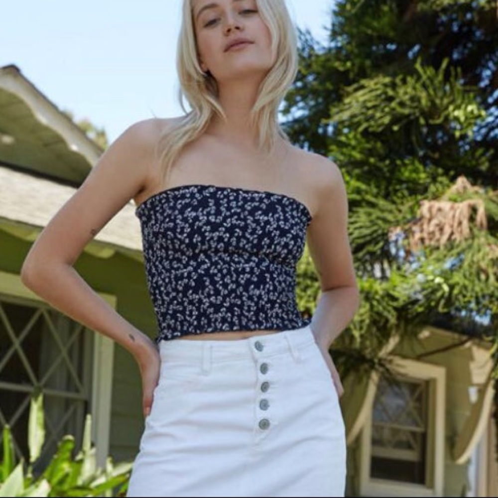 floral cleo tube top